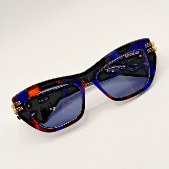 Christian Dior Sunglasses CDior B2U 2880 Tortoise Butterfly Frame Blue Lens 52mm main image 10